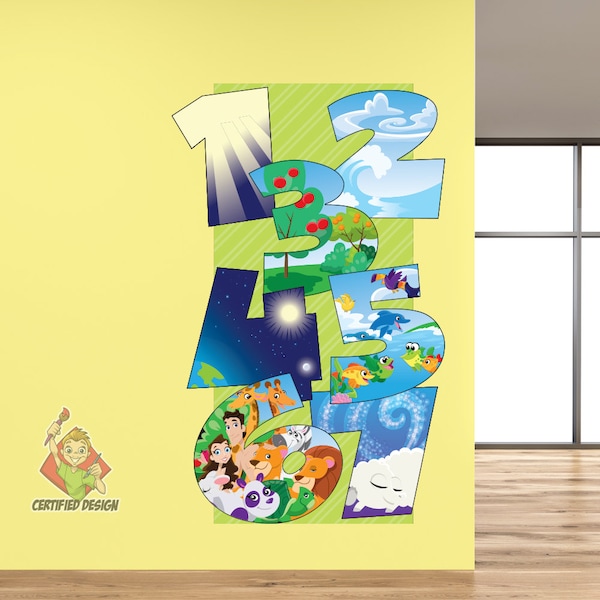 7 Days of Creation Wall Decals: Sunday School Bible Story Classroom Decor Homeschool