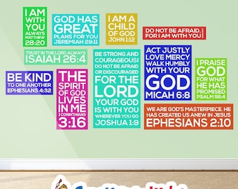 Scripture Wall Decals: Kids Church Decor, Sunday School Banner