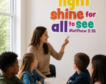 Scripture Verse Wall Decal Let Your Light Shine Sunday School Classroom