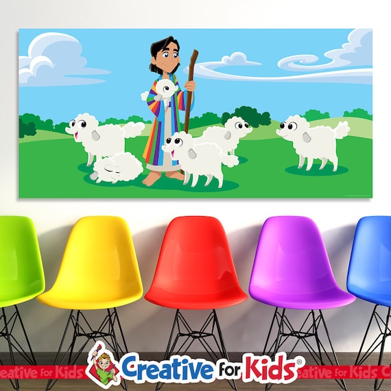 Joseph's Coat of Many Colors Banner: Sunday School Mural