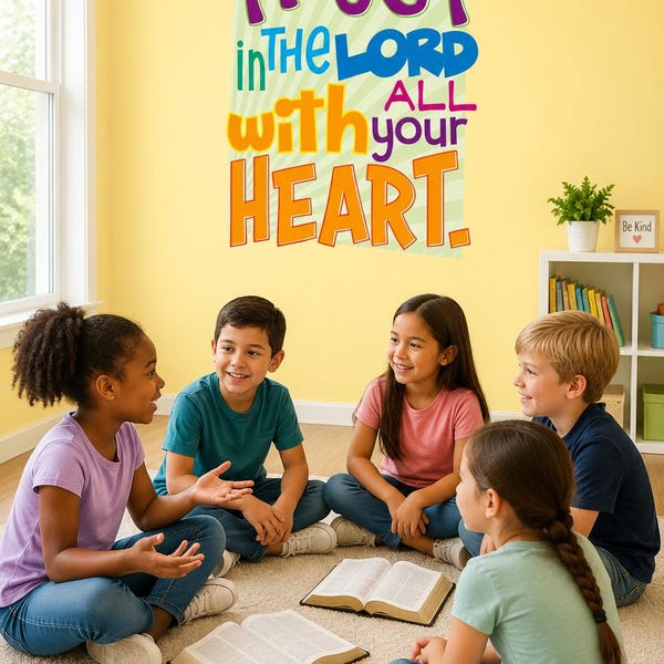 Trust In The Lord Scripture Wall Decal: Sunday School Classroom Church Decor