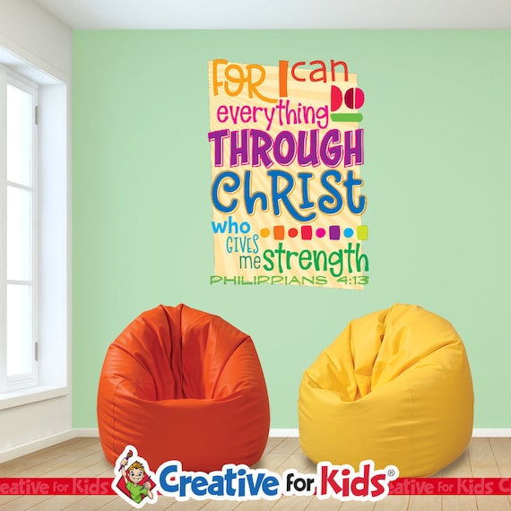 Scripture Verse Wall Decal, Sunday School, Kids Nursery Art