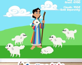 Joseph Shepherd Vinyl Wall Decal Set: Wall Mural Sunday School Decor