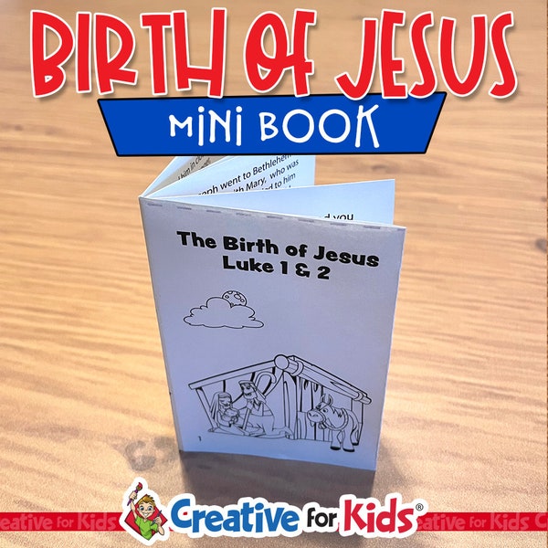 Birth of Jesus Mini Book, Nativity Story, Christmas Craft, Nativity Activity, Kids Church, Sunday School, Digital Download Activity 102