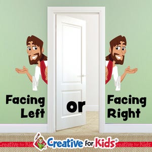 Jesus Wall Decal For a Door Frame, Church Nursery, Preschool Classroom Decoration, Sunday School, Bible Story Hallway, Kindergarten Art 7963