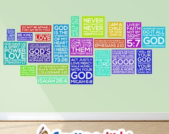 Scripture Verse Wall Decals: Kids Church Sunday School Decor