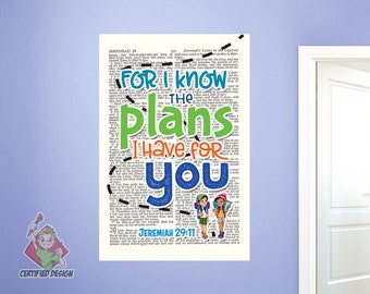 Sunday School Scripture Wall Decal, I Know the Plans