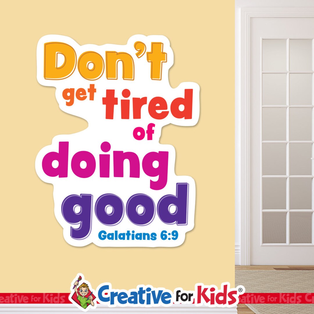 Sunday School Wall Decal for Kids Religious Art, Scripture Verse Poster ...