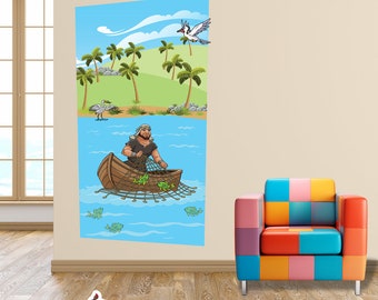 Peter Fishing Bible Story Wall Decal – Sunday School Decor