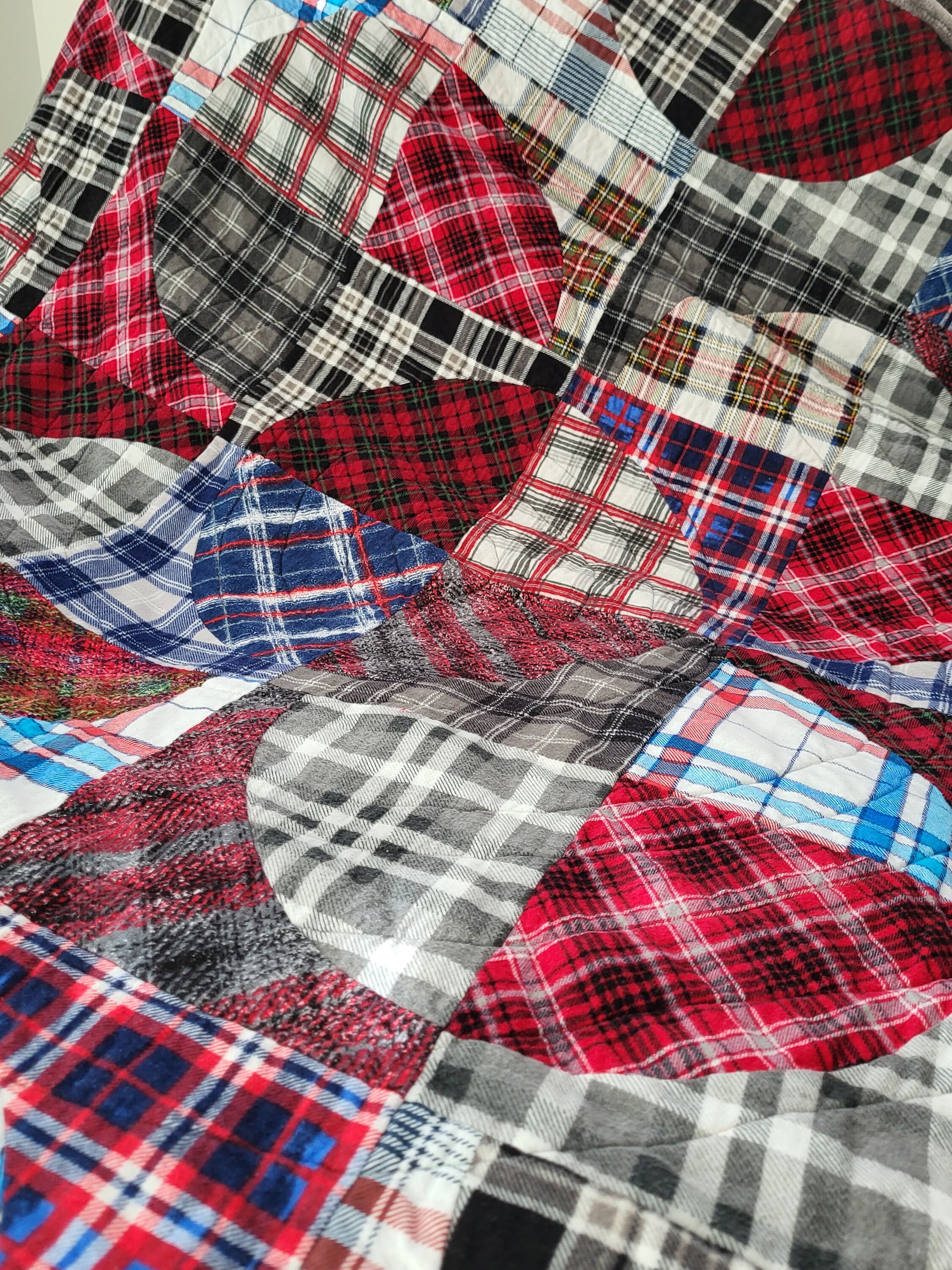 小物 TARTAN PATCHWORK Tartan Wool Blend Patchwork Quilt | Gadabout Vintage