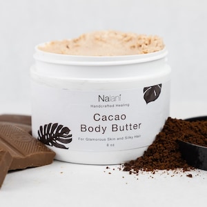 Organic Cacao Body Butter, All Natural Body Butter, Cruelty Free, Paraben Free, Natural Body Cream, Organic Body Lotion, Moisturizer