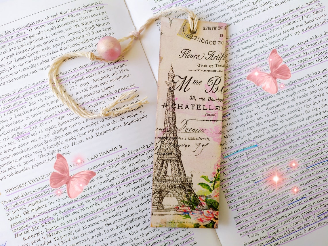 Bookmark With Eiffel Tower Paris Themed Bookmark Eiffel Etsy