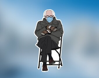 Bernie Sanders Meme Sticker, Bernie in Mittens Sticker, Bernie Sanders ...