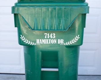 Personalized Trash Garbage Can Bin Address Decal Sticker Label