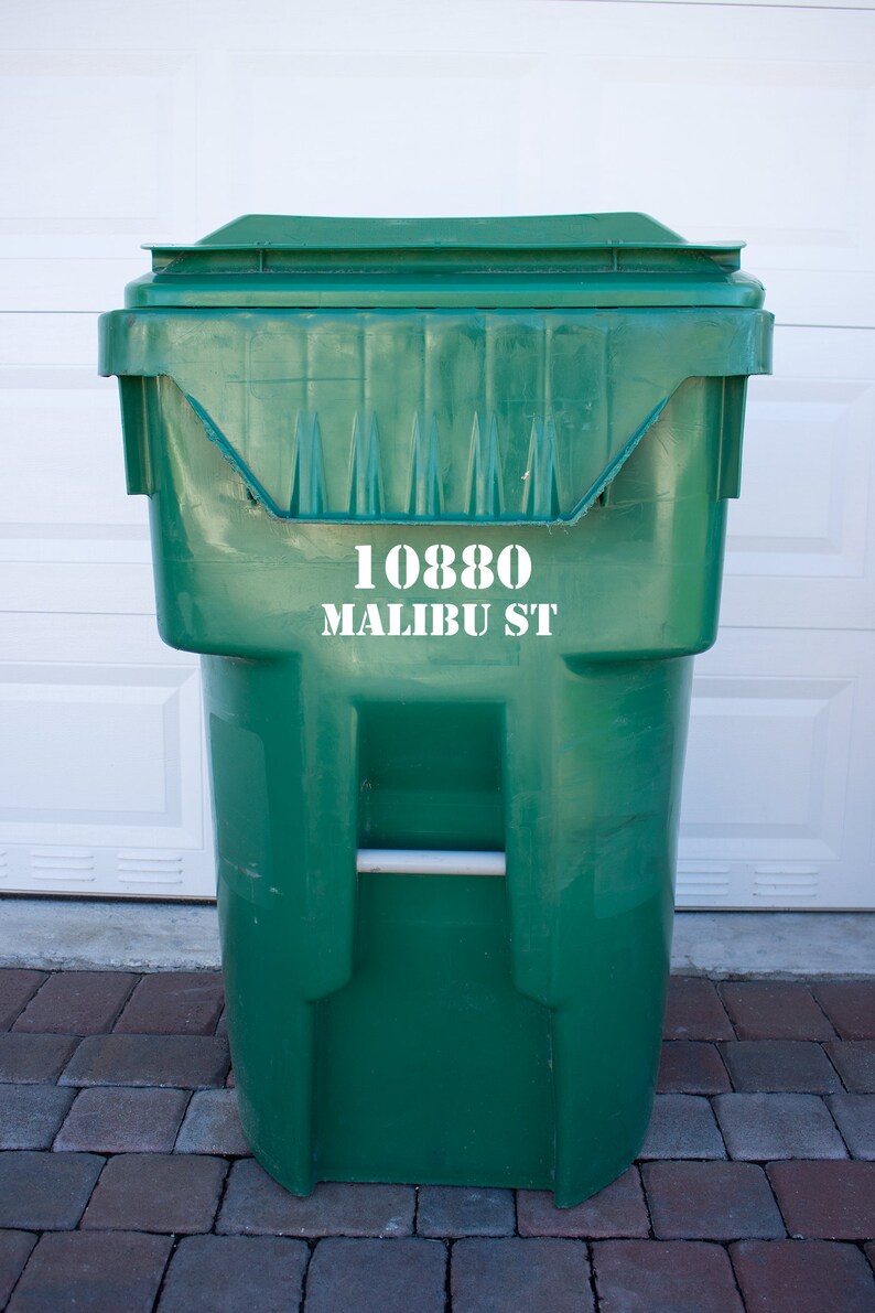 Personalized Trash Garbage Can Bin Address Decal Sticker Label Etsy