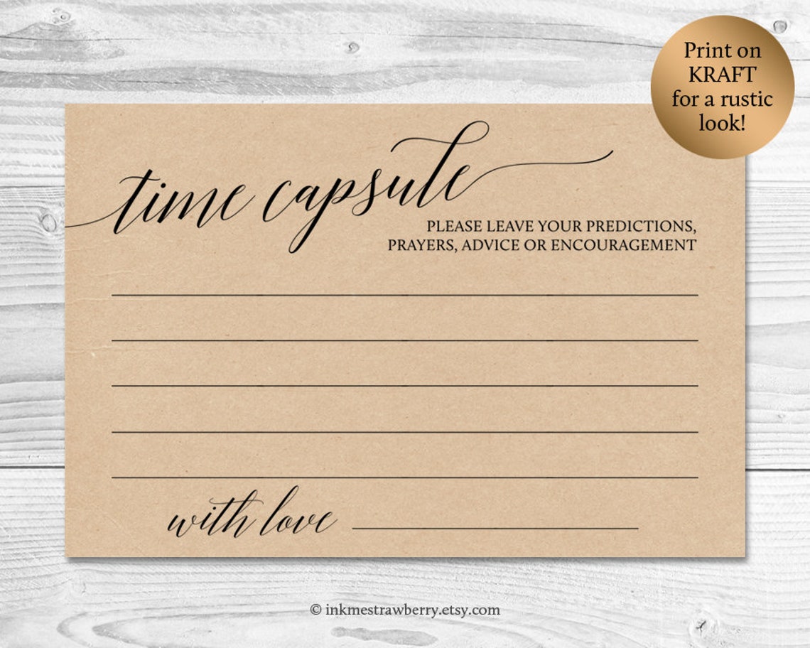 Time Capsule Sign Time Capsule Wedding Sign Time Capsule Etsy