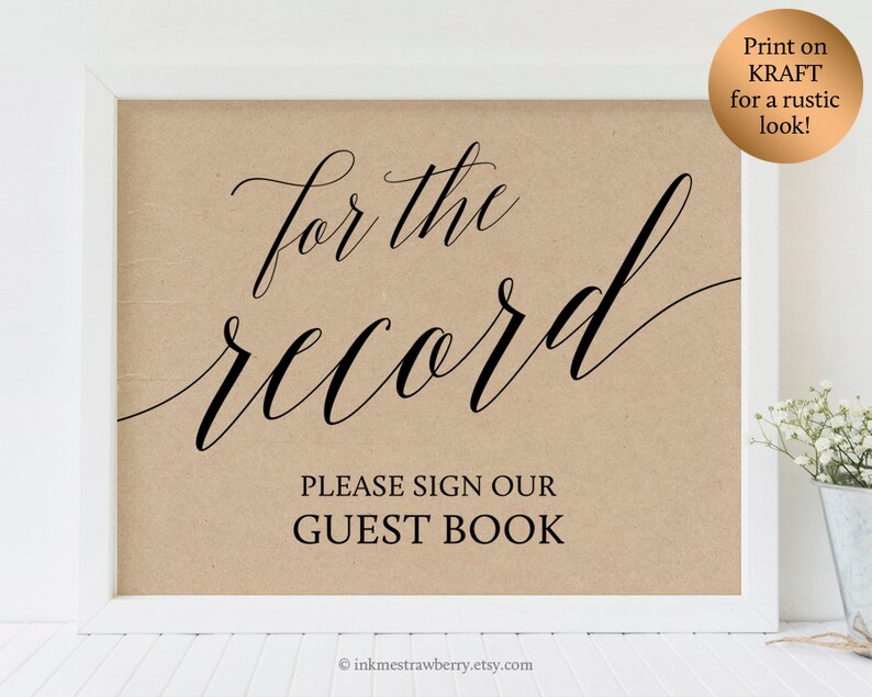Record Guest Book Sign Record Wedding Guest Book Sign Music Etsy