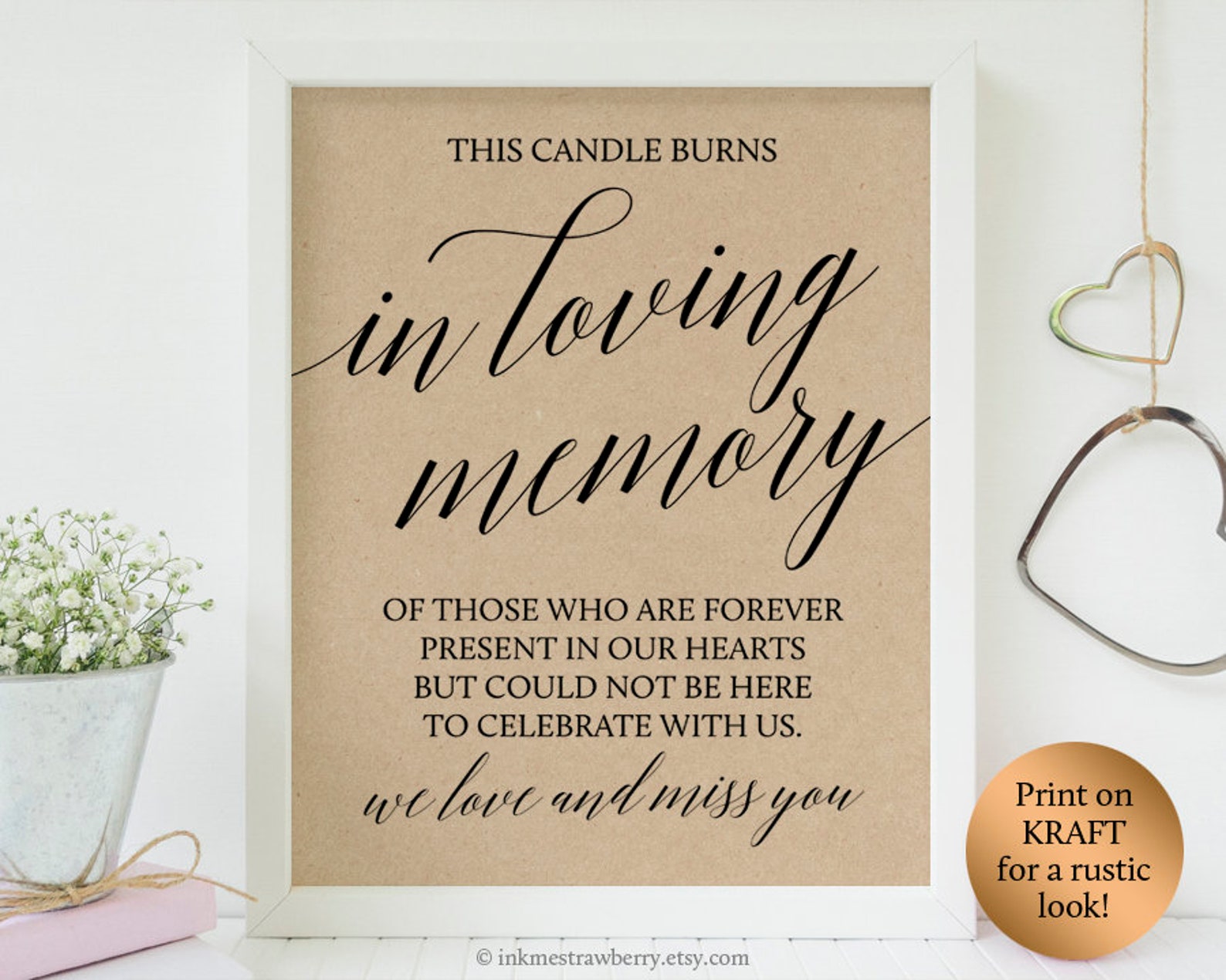 This Candle Burns In loving memory Wedding Sign Memorial Etsy