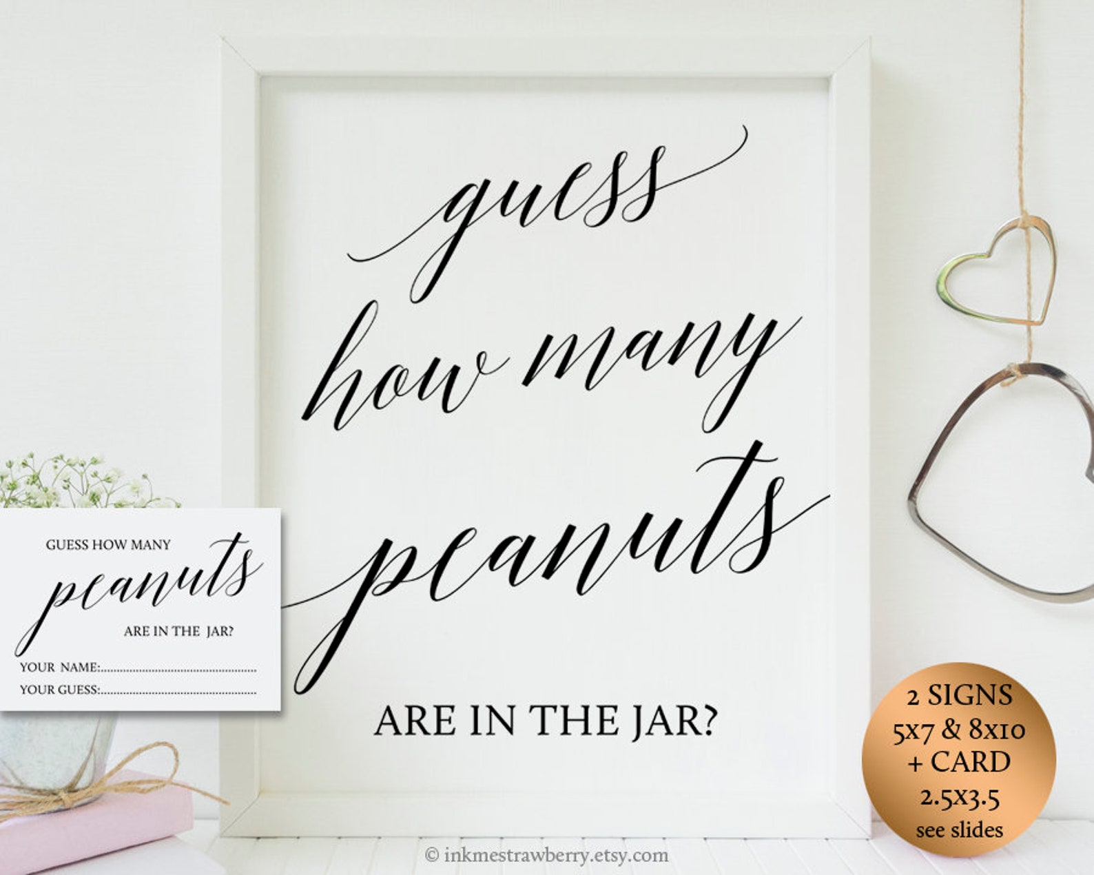 Guess How Many Peanuts Game Sign Peanuts Birthday | Etsy