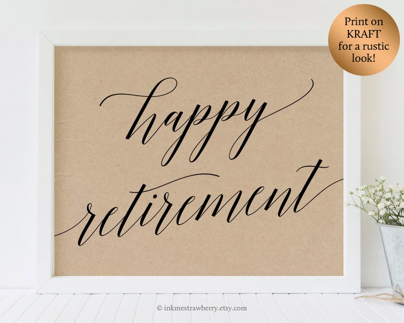 happy retirement sign printable happy retirement decorations etsy