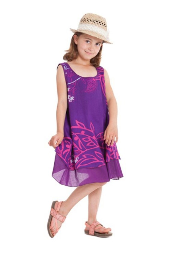 girls purple floral dress