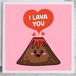 I Lava You Karte, Volcano Pun Liebe Grußkarte, “I Lava You” Süße Karte, Romantische Karte, I Love Karte, Jubiläumskarte