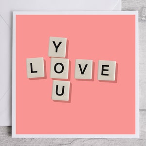 Cartão de azulejo Love You, cartão romântico, cartão de amor fofo, presente atencioso, cartão de amor, cartão de aniversário
