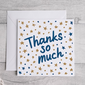 Carte de remerciement, carte de remerciement, carte de gratitude, carte de remerciement, cadeau de remerciement, étoiles brillantes, message de gratitude