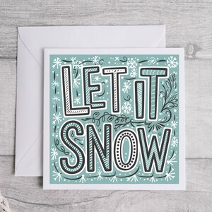 Let It Snow Feestdagenkaart, alternatieve kerstkaart, wintervakantiekaart, feestelijke groet, feestelijke seizoenskaart, vakantiegroeten