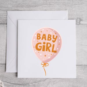 Grappige babykaart meisje, nieuwe babyhumor, baby gefeliciteerd, opvoedhumor, kaart kersverse ouders