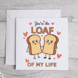 Cartão Você é o Pão da Minha Vida, Cartão Romântico, Cartão de Amor Bonito, Presente Pensativo, Cartão de Namorado, Cartão de Aniversário