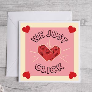 Tarjeta de amor We Just Click, tarjeta romántica, linda tarjeta de amor, regalo considerado, tarjeta de amor, tarjeta de aniversario