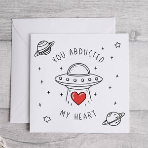 Usted secuestró mi tarjeta del corazón, tarjeta de amor, tarjeta romántica, tarjeta de amor lindo, regalo reflexivo, tarjeta de amor, tarjeta de agradecimiento, tarjeta ovni