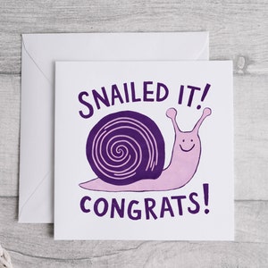 Carte l'escargot, carte de félicitations, carte sur le thème escargot, carte de célébration, carte d'encouragement, carte, design mignon escargot, carte de remise des diplômes