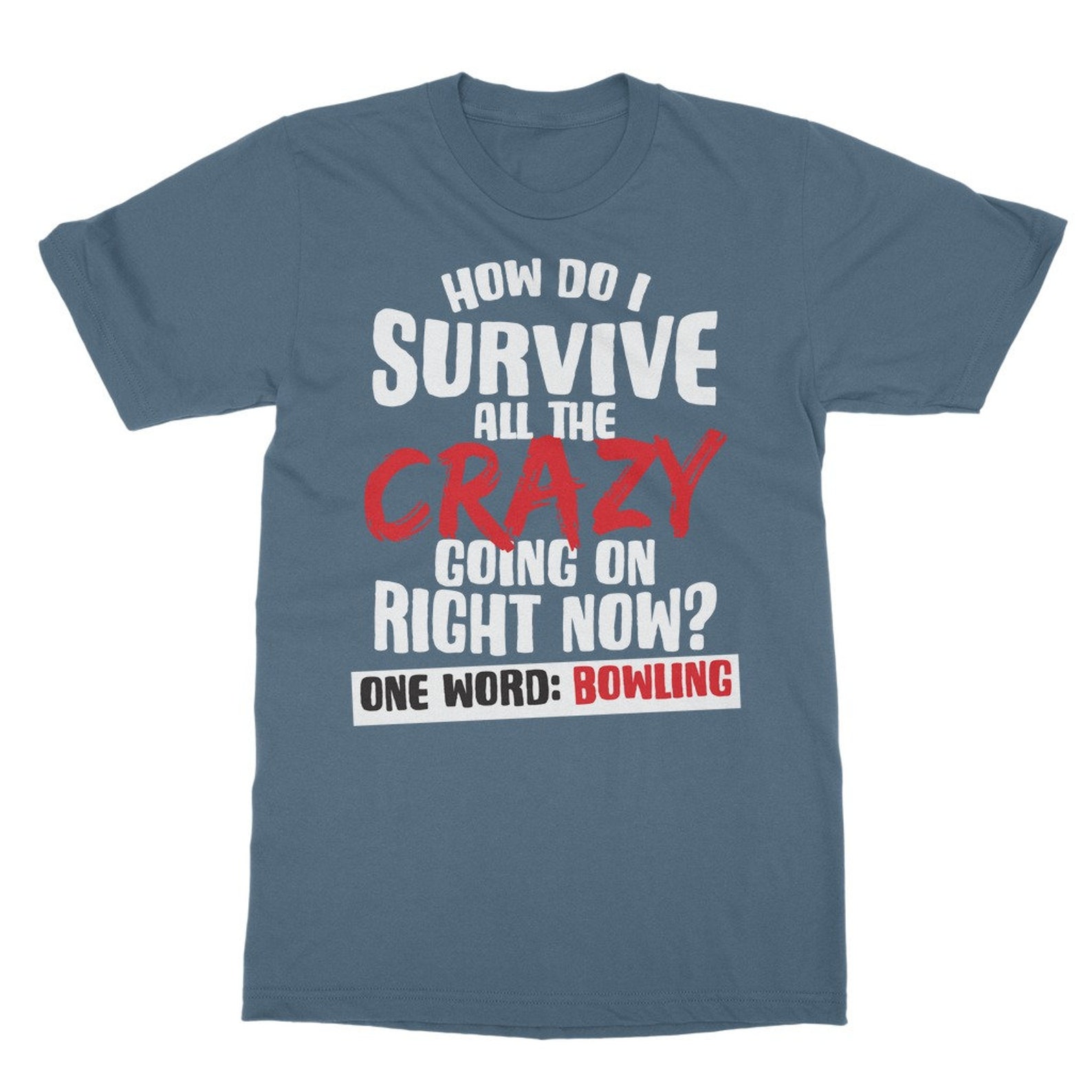 Crazy Bowling Classic Adult TShirt Etsy