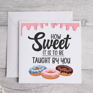 Cartes comme c'est doux d'être enseigné par vous, carte de remerciement pour le professeur, carte de gratitude, cadeau attentionné, carte douce