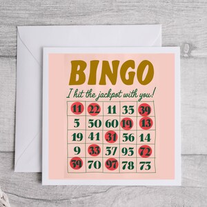 Bingo I Hit The Jackpot With You, Love Card, Romantic Card, Cute Love Card, Thoughtful Gift, Sweetheart Card, Anniversary Card