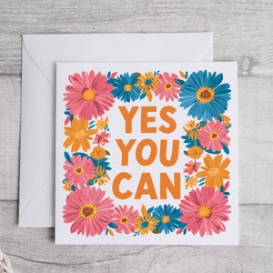 Ja, Sie können Blumenkarte, Motivationskarte, Inspirationskarte, Karte abholen, Karte abholen, Blumeninspiration, Sie können es Karte tun