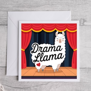 Drama Llama, Cartão de Teatro, Cartão de Ator, Cartão de Teatro, Cartão de Gerente de Palco, presente de teatro, técnico de teatro, equipe técnica e gerente de palco