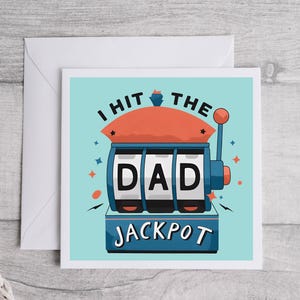 I Hit The Dad Jackpot Karte, Vatertagskarte, herzliche Karte, Vatertagsgeschenk, Dankbarkeit des Vaters, bester Vater, danke, Karte für Vater von Kindern