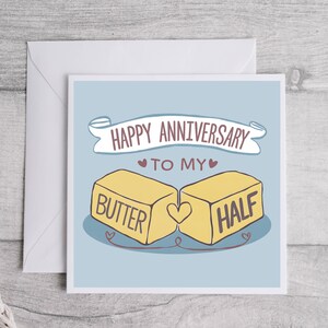 Demi-carte Joyeux anniversaire à mon beurre, carte romantique, carte amour mignonne, cadeau attentionné, carte chérie, carte d'anniversaire