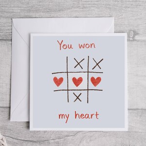 You Won My Heart Love-kaart, romantische kaart, Cute Love-kaart, attent cadeau, liefje-kaart, jubileumkaart