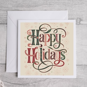 Carte de joyeuses fêtes, carte de Noël alternative, carte de vacances d'hiver, carte de voeux festive, carte de saison des fêtes, voeux de saison des fêtes