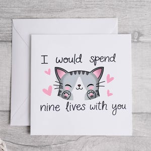 Tarjeta Pasaría Nueve Vidas Contigo, Tarjeta Romántica, Tarjeta De Amor Linda, Regalo Pensativo, Tarjeta De Amor, Tarjeta De Aniversario