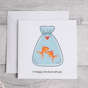 Carte Je suis heureux d'être coincé avec vous, carte romantique, carte amour mignon, cadeau attentionné, carte chérie, carte d'anniversaire