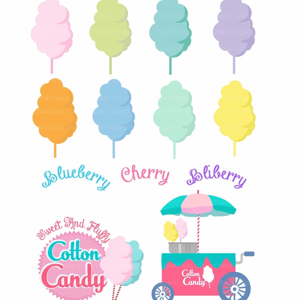 Cotton Candy Clipart, Clipart Cotton candy, Cotton candy, Cotton Candy svg, Candy Floss Clipart, Vector Cotton Candy, Commercial Use, SVG