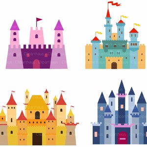 Clipart de castelo, clipart de castelo, Castelo Clipart, Castelo svg, Castelo de clipart, Castelo de princesa, Castelo de conto de fadas, Download instantâneo, Arquivos SVG