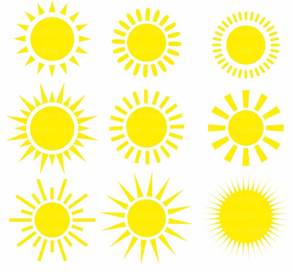 Download Sun Clipart Clipart Sun Vector Sun Clipart Commercial Use Etsy