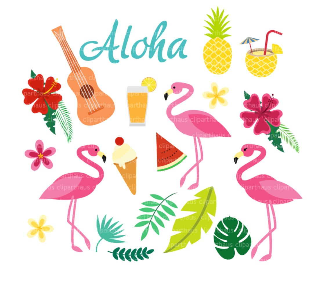 Download FLAMINGO SVG Flamingo CLIPART Summer beach Tropical | Etsy