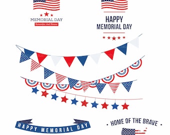 Memorial Day Clipart, Memorial Day Clip art, Clip art memorial day, Memorial Day vector, USA, Instant Download, Commercial use